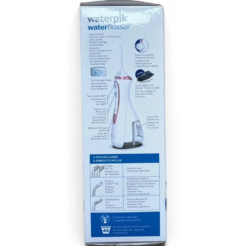 Waterpik Cordless Advanced Water Flosser WP-569CD White Rose Gold New in Box